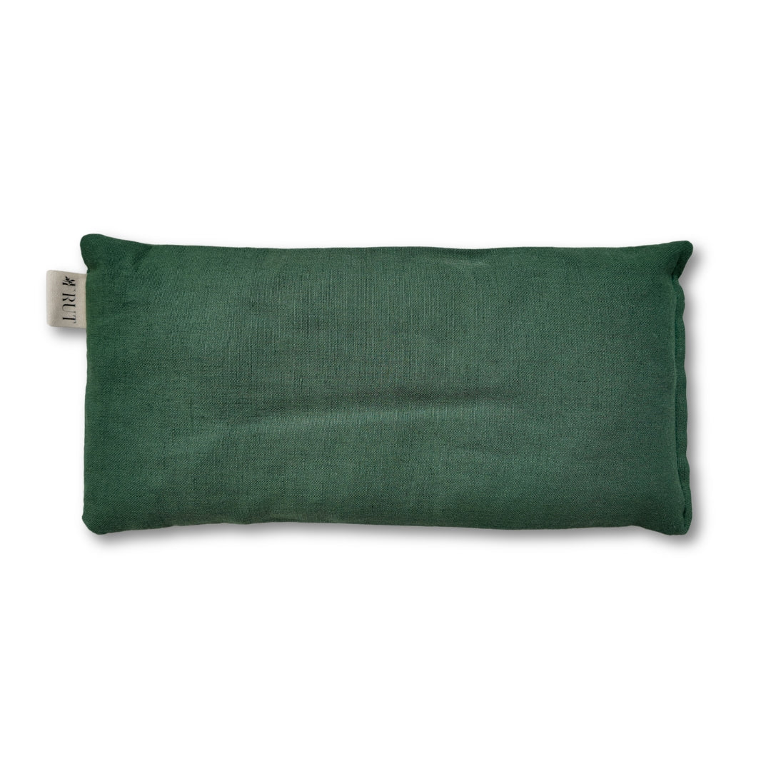 FRUT lavender-scented rectangle heat pack in olive green linen, for period pain relief