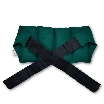 FRUT hands-free heat pack with adjustable velcro strap, back view